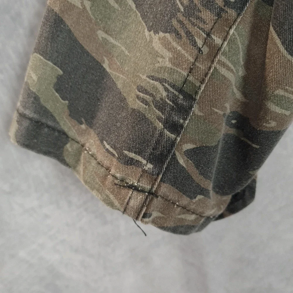Vintage Tiger Stripe Camo Jacket Mens Large Green Military Canvas Combat Field